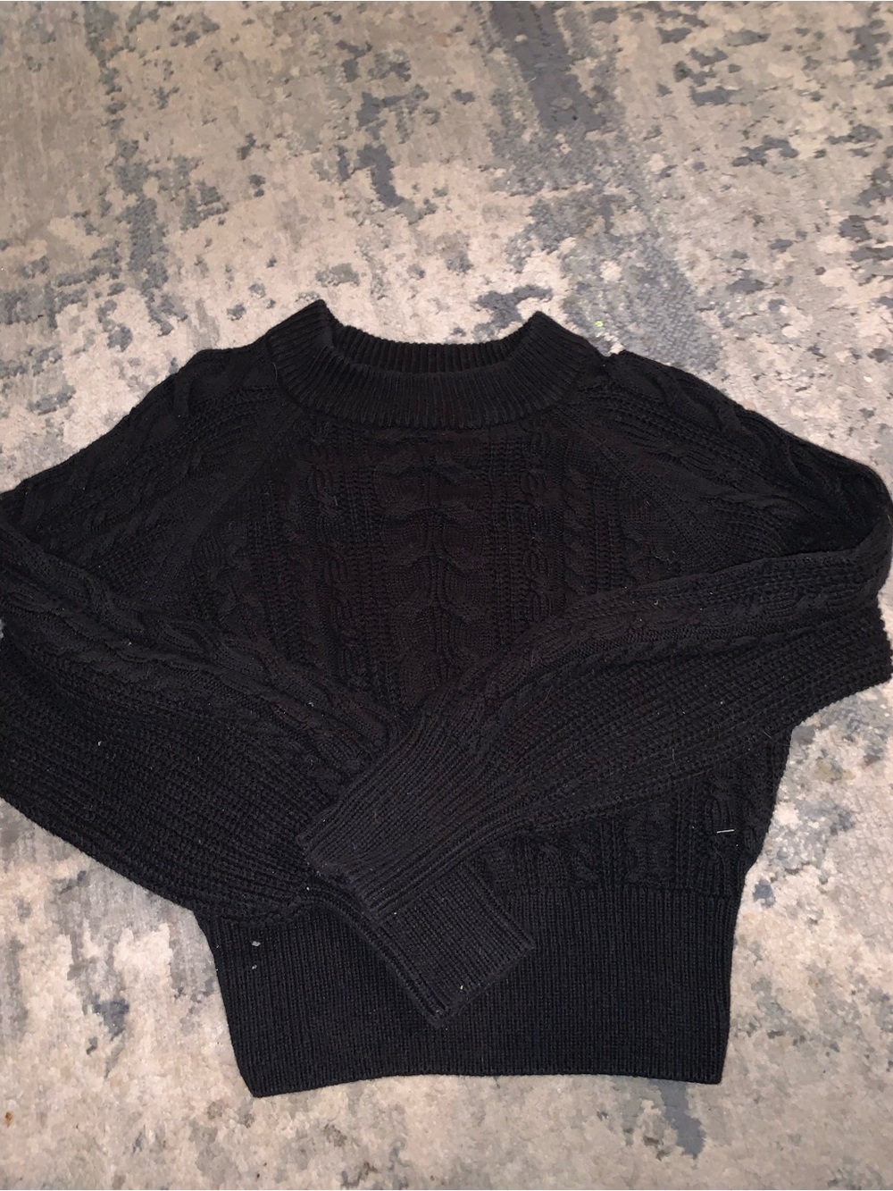 Black Cable-Knit Crewneck Sweater - Women